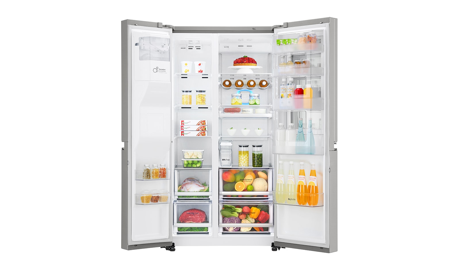 LG Instaview Door in Door Refrigerator 618 Liter, 22 Cubic Feet, Inverter Linear Compressor, GC-X247CSBV