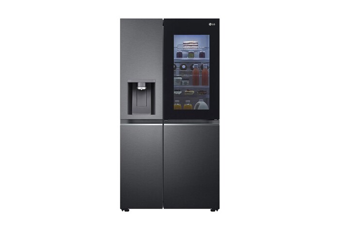 Front Image|InstaView Refrigerator, 635 L, Cubic Feet 22, Smart Inverter Compressor™, Door Cooling™, LINEAR Cooling™, ThinQ™, Mattle Black|GC-X257CQHS