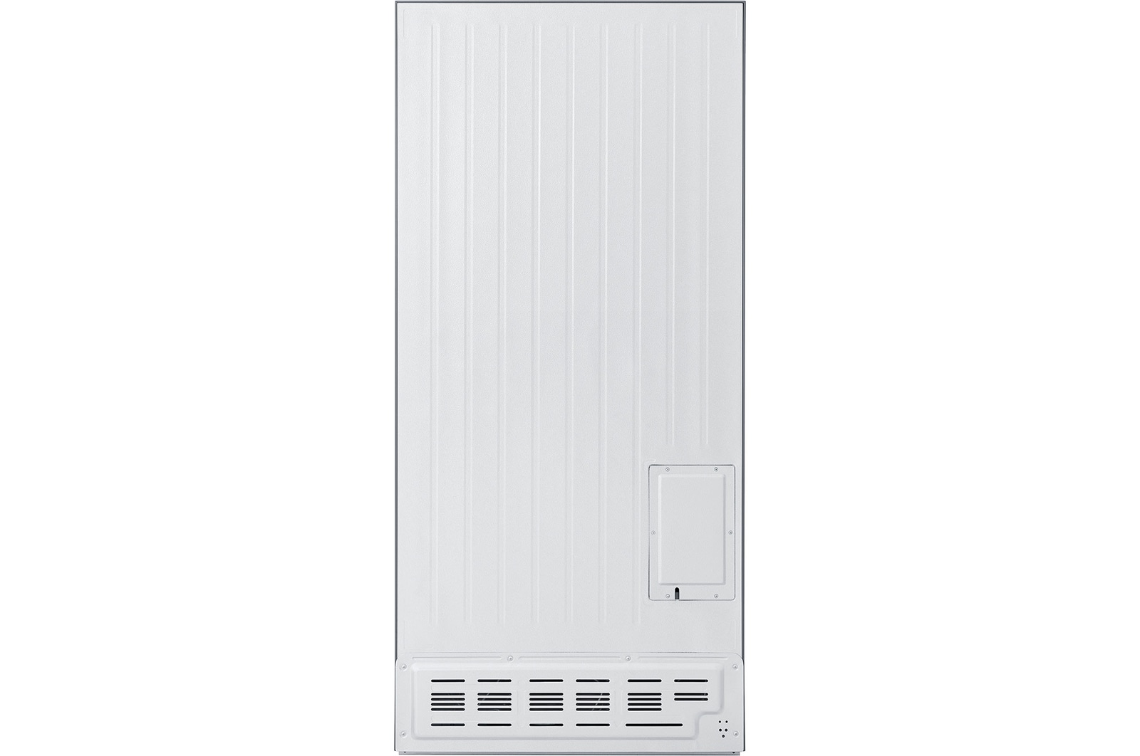LG multi door refrigerator Prime Silver rear view showing ventilation design