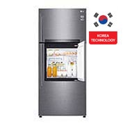 Front view of 512L LG Top Freezer Linear Cooling™, Silver GN-A722HLHU