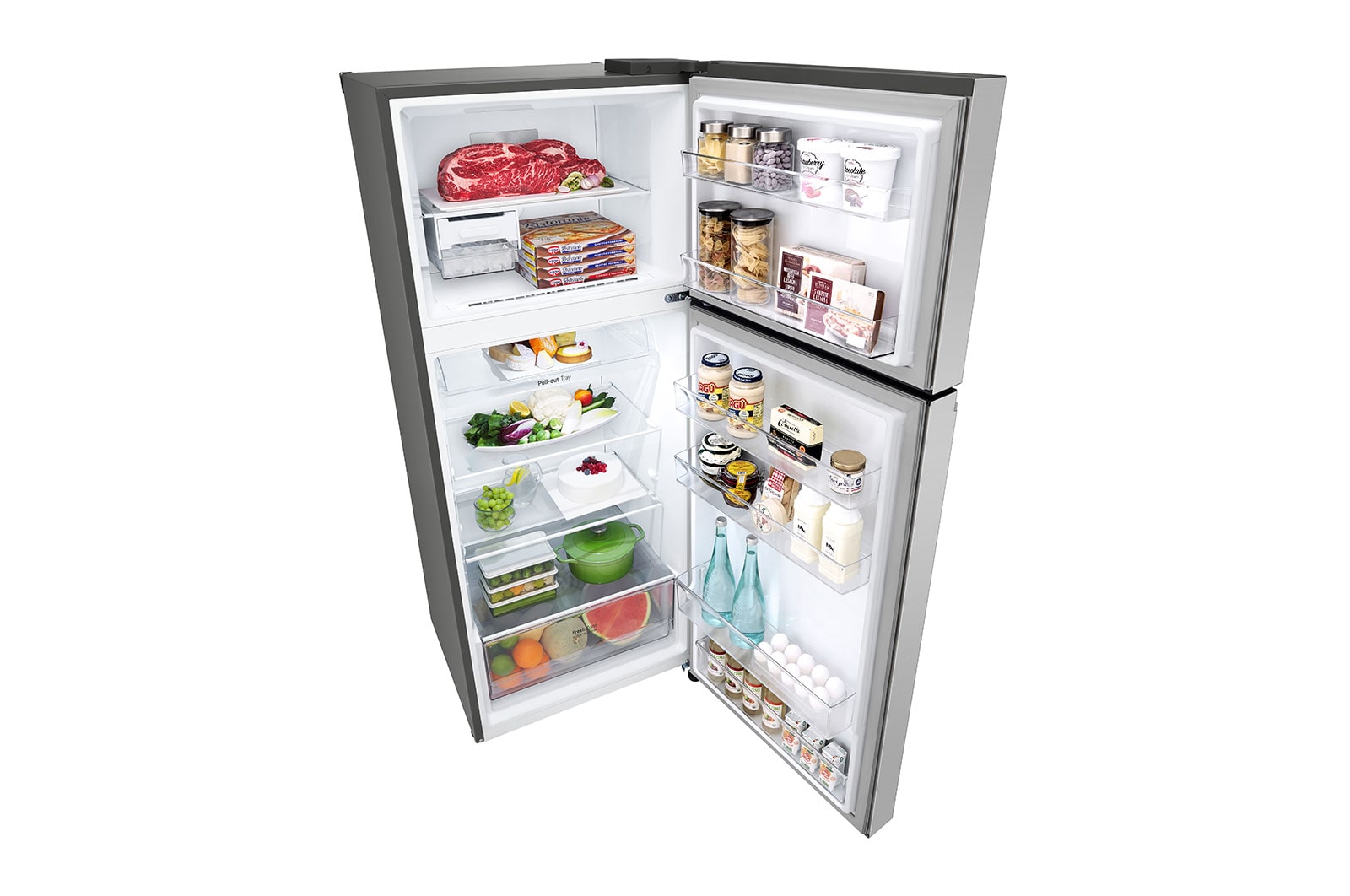 LG 375L LG Top Freezer, Smart Diagnosis™, Silver, GN-B522PLGB