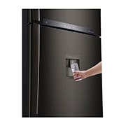LG 509L LG Top Freezer, Dispenser, Black, GN-F722HXHL