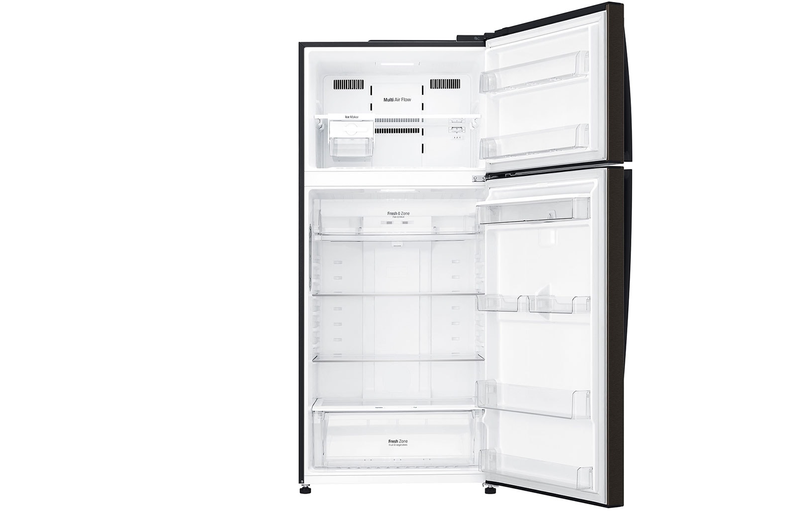 LG 509L LG Top Freezer, Dispenser, Black, GN-F722HXHL