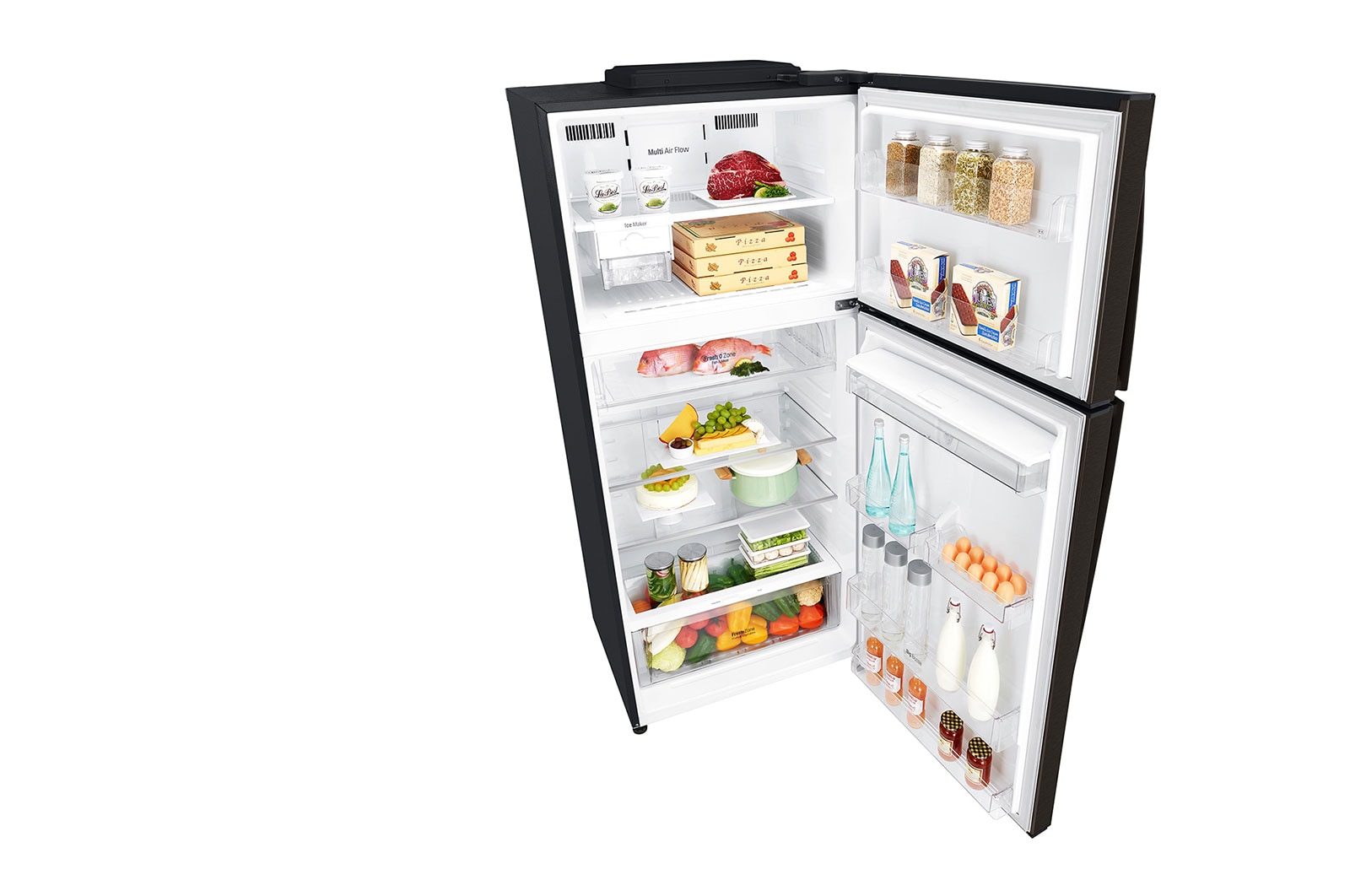 LG 509L LG Top Freezer, Dispenser, Black, GN-F722HXHL