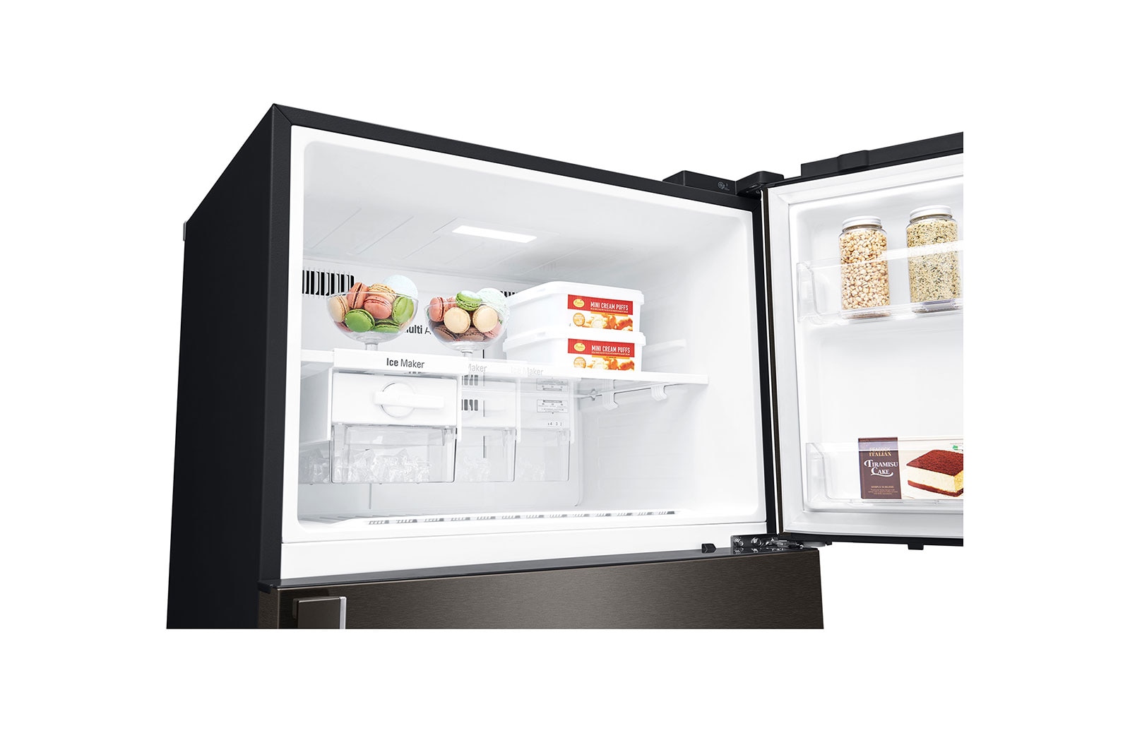 LG 509L LG Top Freezer, Dispenser, Black, GN-F722HXHL