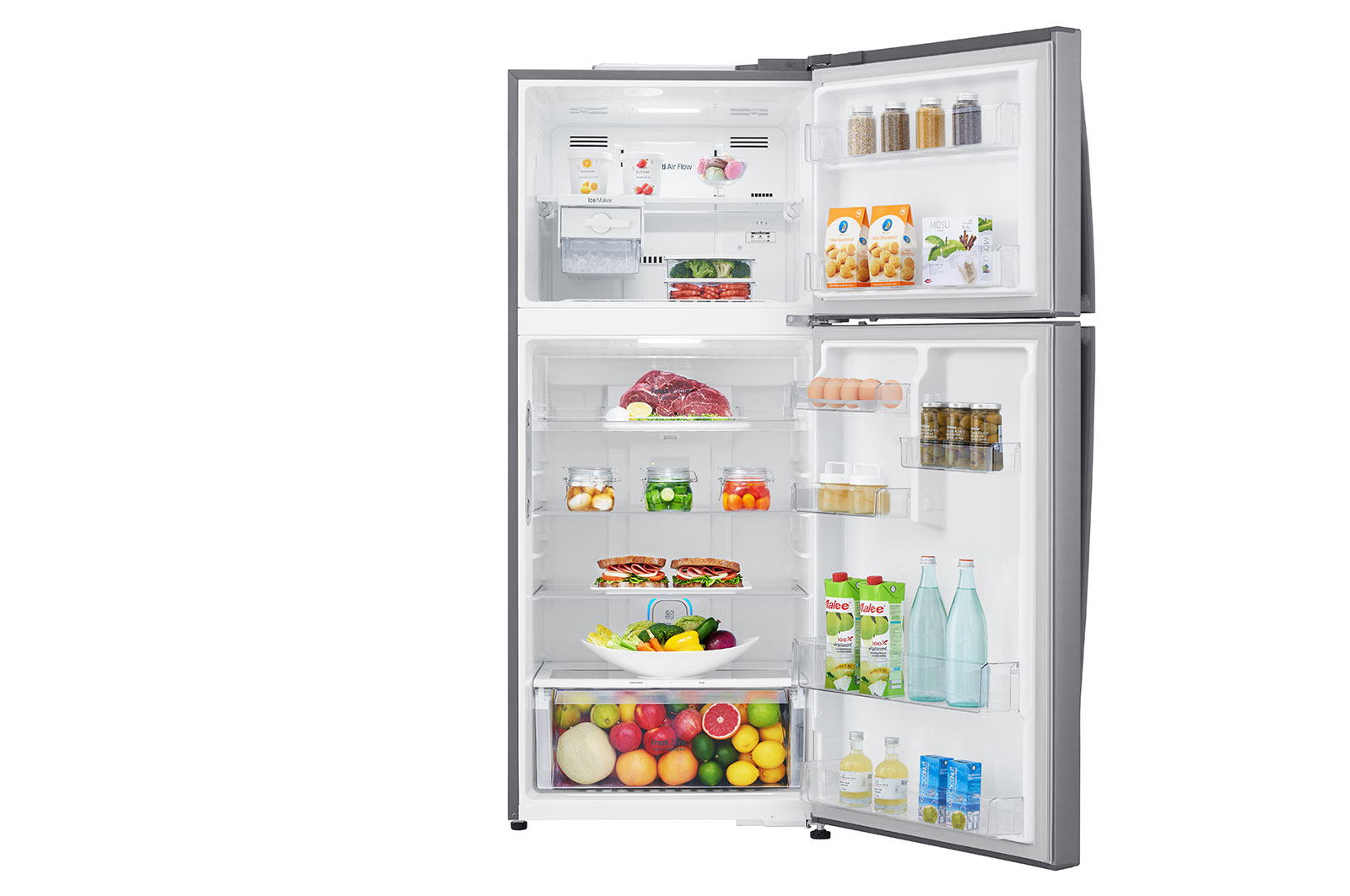 LG Linear Compressor 410 Liter, 14 Cubic Feet, Digital, Hygiene Fresh Filter, Door Cooling, GN-H562HLHU