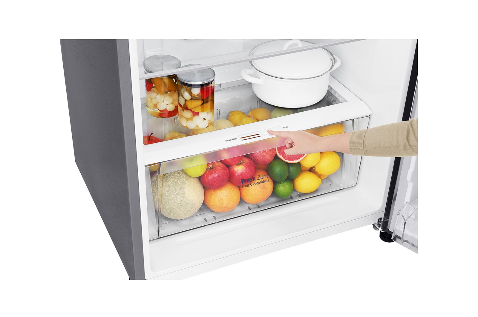 LG Linear Compressor 410 Liter, 14 Cubic Feet, Digital, Hygiene Fresh Filter, Door Cooling, GN-H562HLHU