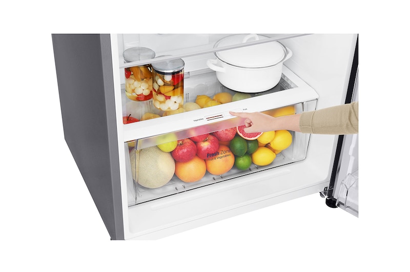 LG Linear Compressor 410 Liter, 14 Cubic Feet, Digital, Hygiene Fresh Filter, Door Cooling, GN-H562HLHU