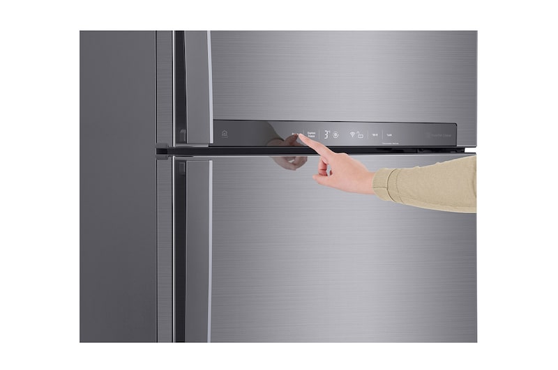 LG Linear Compressor 410 Liter, 14 Cubic Feet, Digital, Hygiene Fresh Filter, Door Cooling, GN-H562HLHU
