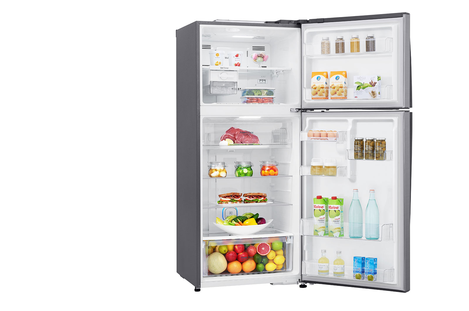 LG Linear Compressor 410 Liter, 14 Cubic Feet, Digital, Hygiene Fresh Filter, Door Cooling, GN-H562HLHU