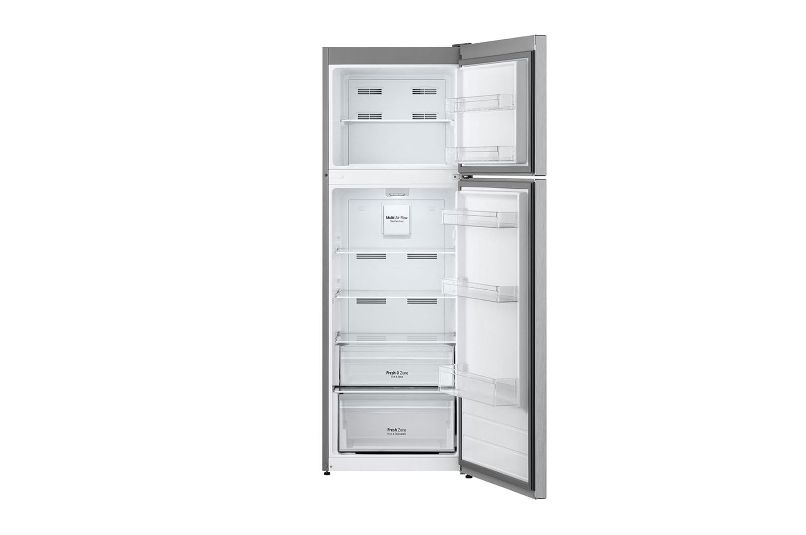 LG 309L LG Top Freezer, Multi Air Flow, Silver, GTF312SSBN