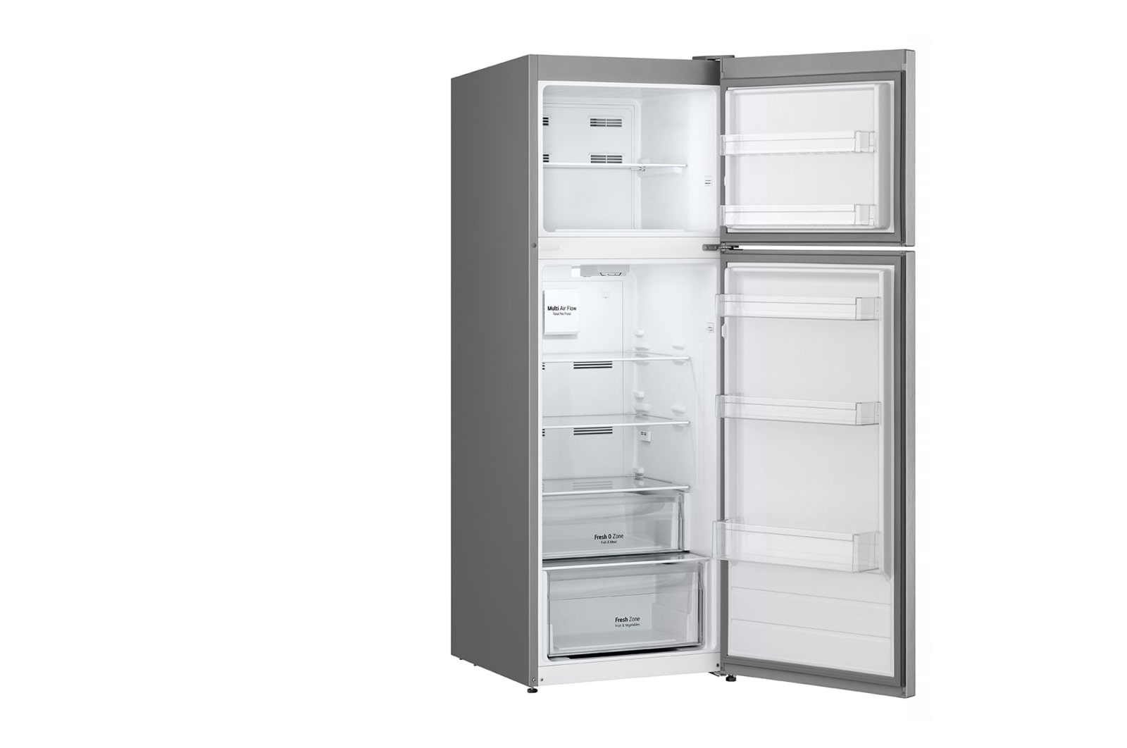LG 309L LG Top Freezer, Multi Air Flow, Silver, GTF312SSBN