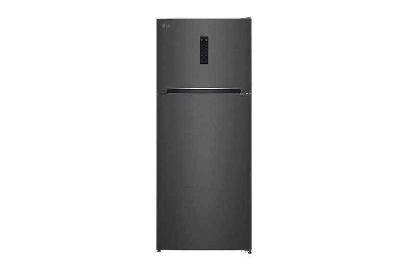 Front view of 401L Top Freezer Refrigerator Black GTF402SBAN