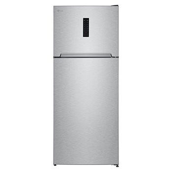 Front view of 401L Top Freezer Refrigerator Platinum Silver GTF402SVAN