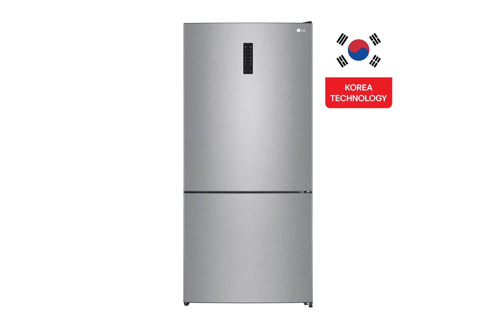 Front view of 588L LG Bottom Freezer, Multi Air Flow GTF569PSAM