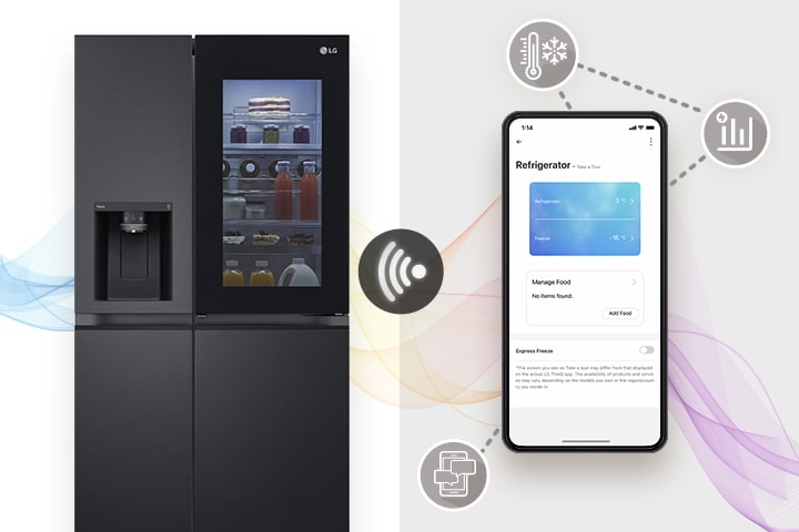 The product and cell phone are connected via Wi-Fi