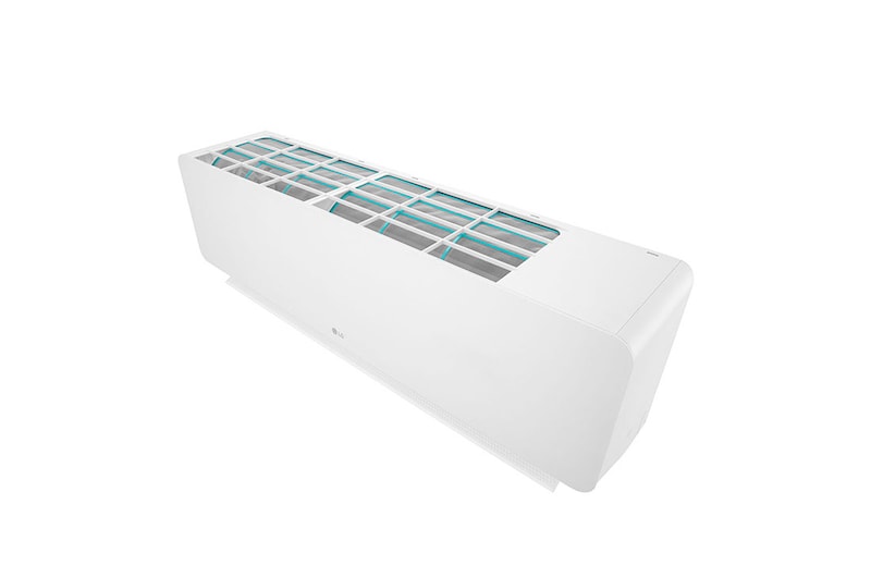 Front view of the LG HERO On/Off Air Conditioner 2.25 HP, Cooling Only, Fast Cooling, Blue Fin, Auto Swing, Auto Cleaning, Timer, Auto Restart, Sleep Mode S4-C18RZAAA