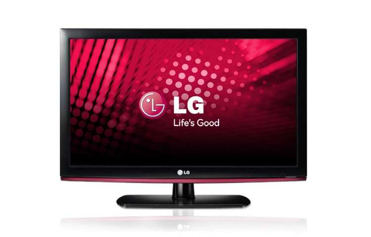Front view of The new LG HDTV that will enrich your lifestyle with its exquisite design and vibrant natural colors. 26LD340