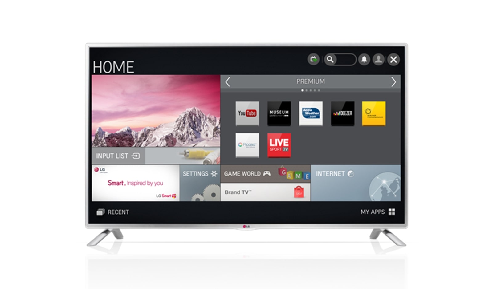 Front view of LG Smart TV with IPS panel 55LB5820