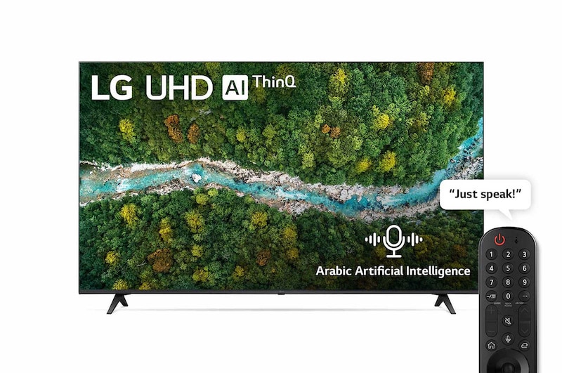 LG UHD 4K TV 55 Inch UP77 Series, Cinema Screen Design 4K Active HDR WebOS Smart AI ThinQ , 55UP7760PVB