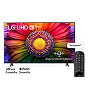 LG, UHD 4K TV, 75 inch UR80 series, WebOS Smart AI ThinQ, Magic Remote, 3 side cinema, HDR10, HLG, AI Sound Pro (5.1.2ch), 2 Pole stand, 2023 New + LG LED TV 32 inch LM550B Series HD LED TV, 75UR80.32LM55