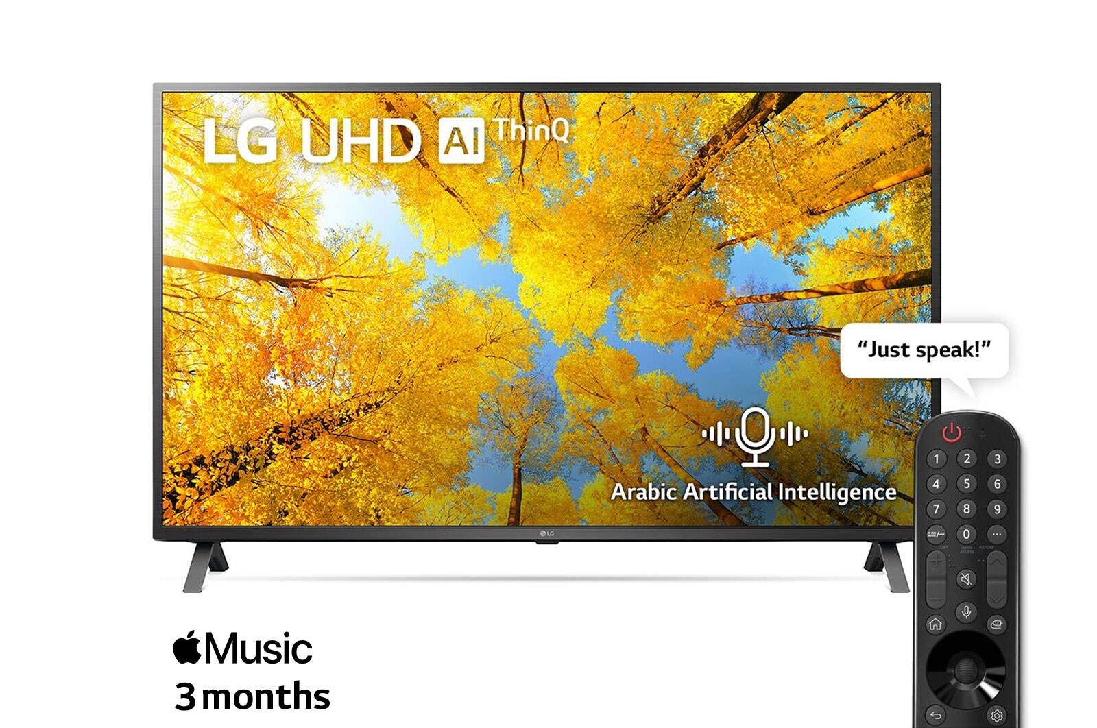 LG UHD 4K TV 65 Inch UQ7500 Series, Cinema Screen Design 4K Active HDR WebOS Smart AI ThinQ, 65UQ75006LG