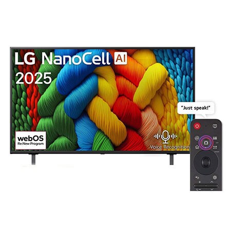 LG 50インチ 4K スマートテレビ50NANO80AJA 2025年製 50 inch LG NanoCell AI NANO80 4K Smart TV AI Magic remote HDR10