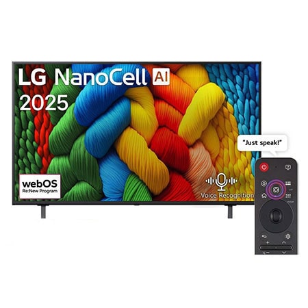 55 inch LG NanoCell AI NANO80 4K Smart TV AI Magic remote HDR10