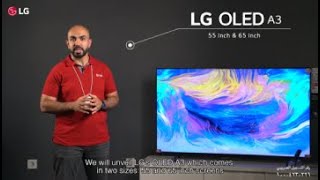 LG, OLED TV, 65 inch A3 series, WebOS Smart AI ThinQ, Magic Remote, 4 side Cinema, Dolby Vision HDR10, HLG, AI Picture Pro, AI Sound Pro (5.1.2ch), Dolby Atmos, 2 Pole stand, 2023 New, OLED65A36LA