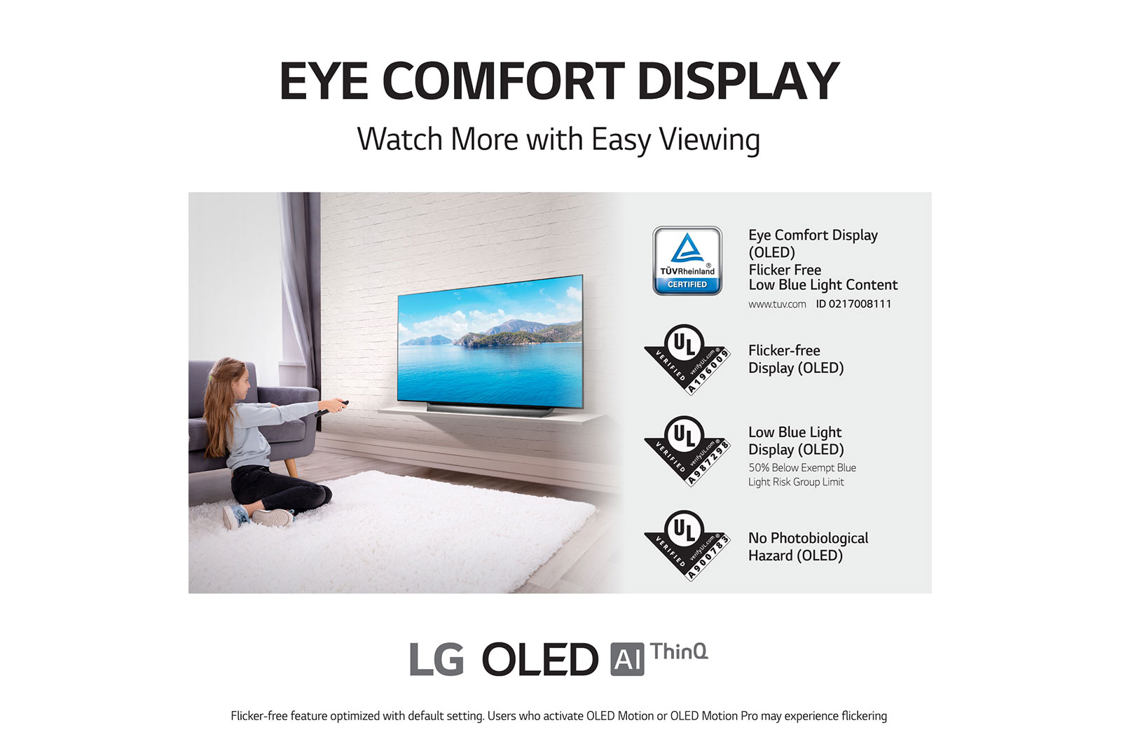 LG OLED TV 55 Inch C1 Series, Cinema Screen Design 4K Cinema HDR WebOS Smart AI ThinQ Pixel Dimming, OLED55C1PVB