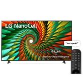 LG, Nanocell TV, 75 inch NANO77R series, WebOS Smart AI ThinQ, Magic Remote, 3 side cinema, HDR10, HLG, AI Sound Pro (5.1.2ch), 2 Pole stand, 2023 New