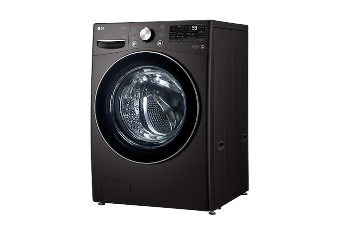 LG 15 kg Front load washing machine with AI DD™, Black steel ,Bigger capacity in same size,SmartThinQ™ (Wi-Fi), Tempered Glass Door., F0L9DYP2E