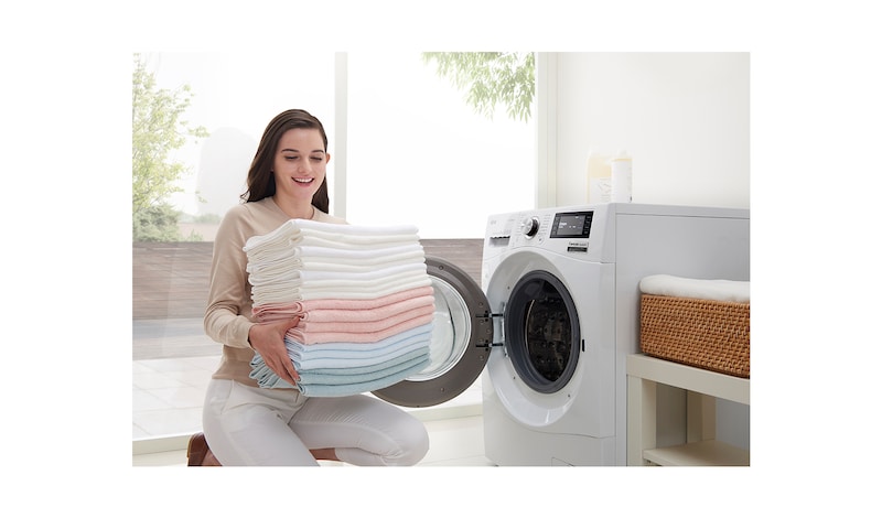 LG 7KG Front Loading Silver Washing Machine, F1296QD23