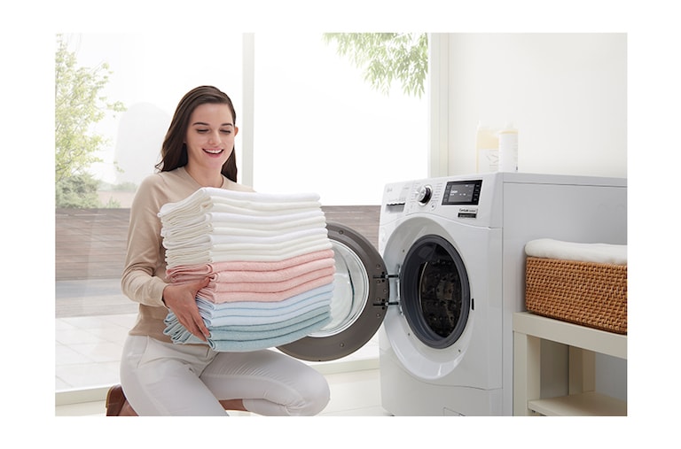 LG 7KG Front Loading Silver Washing Machine, F1296QD23