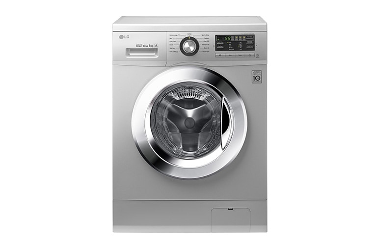 Front view of 8KG Front Loading Silver Washing Machine  F1496TD23