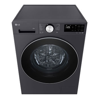 LG front load washing machine detecting the shirts in a laundry room