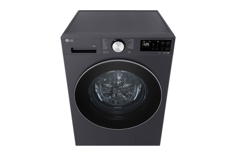 LG front load washing machine detecting the shirts in a laundry room