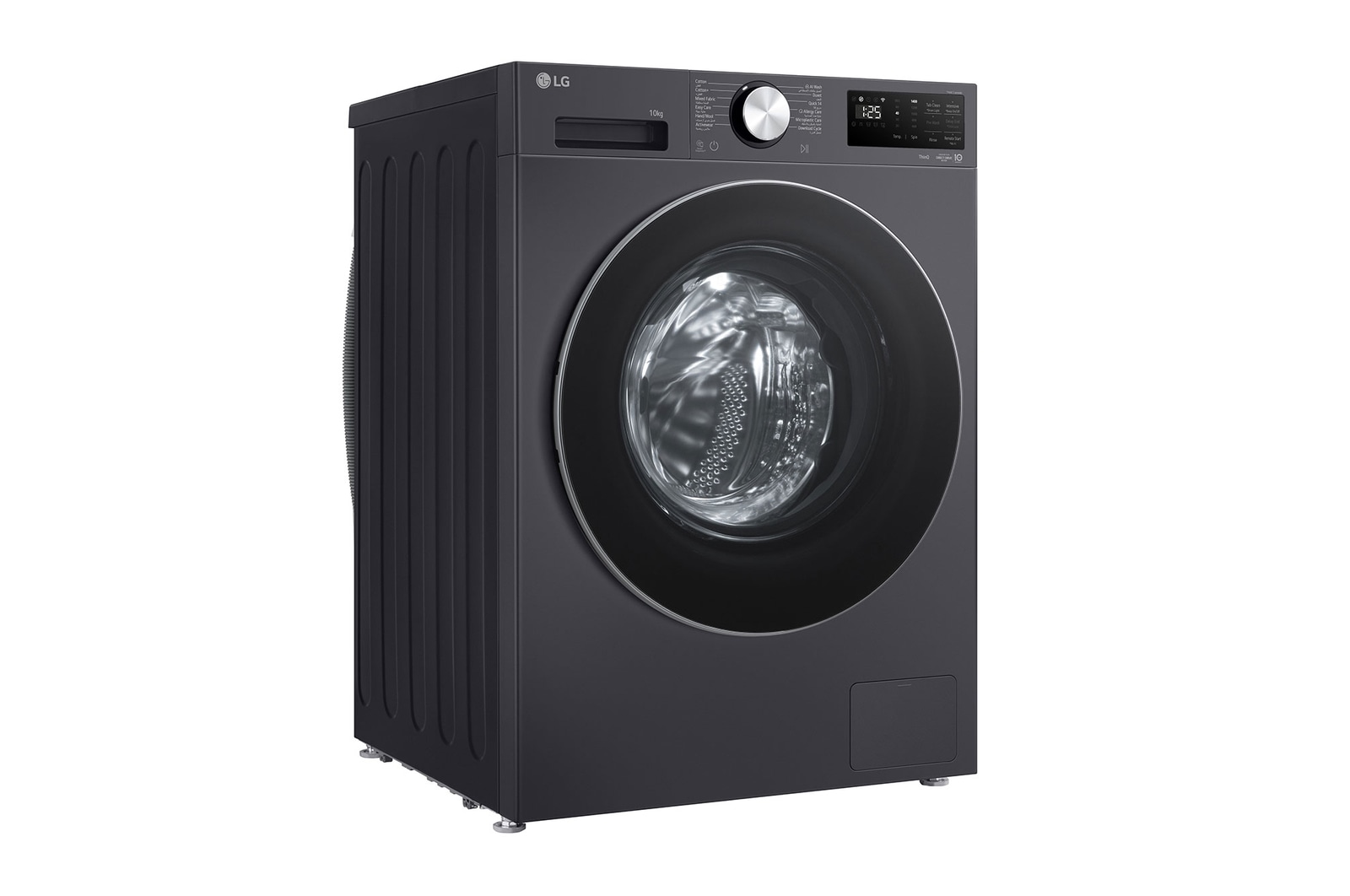 Interior shot featuring LG front load washing machine