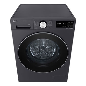 LG front load washing machine detecting the shirts in a laundry room