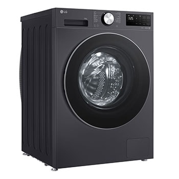 Interior shot featuring LG front load washing machine