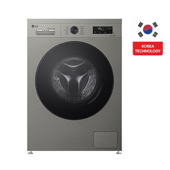 Front view of  LG 9 kg Front Load, 1400RPM, ThinQ (Wi-Fi) F4Y2VYGYP