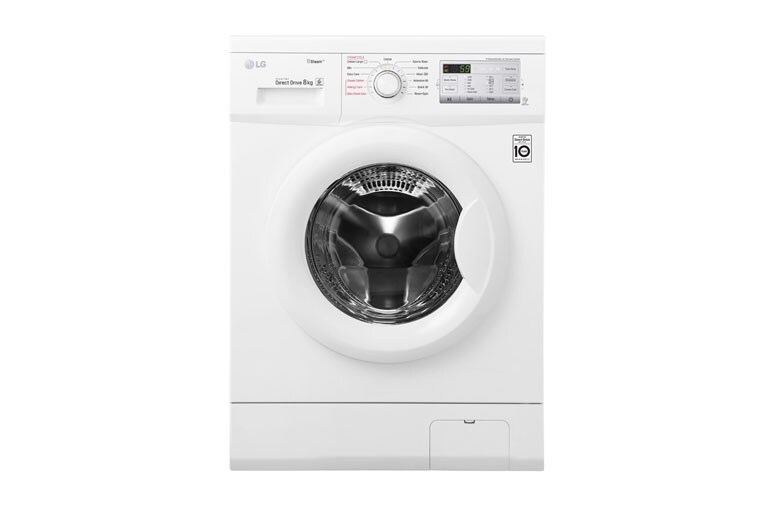 Front view of 8KG Steam Washing Machine White Knob FH4G7TDY0
