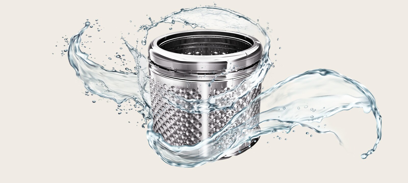 Image of water surrounding a clean tub