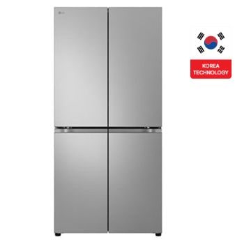 Front view of LG Refrigerator, 530 Liter, 4 Doors, Silver GC-B22FFLZB