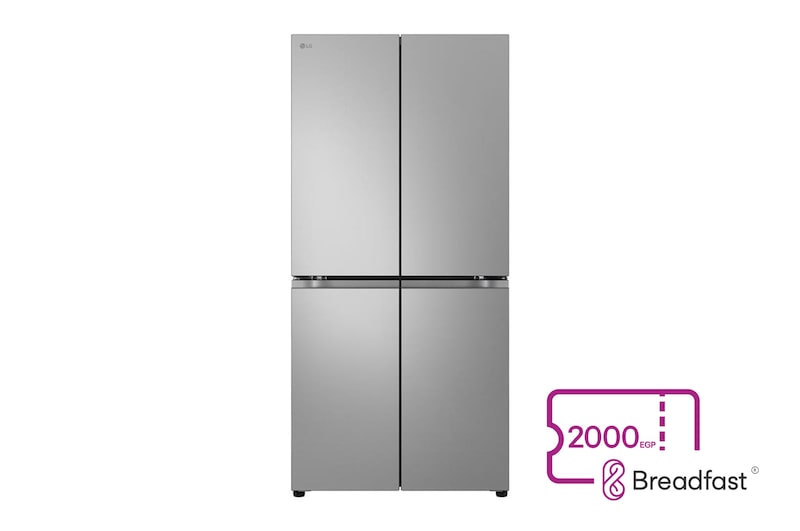 Front view|LG Refrigerator, 423 Liter, Instaview, Black|GC-B22FFLZB