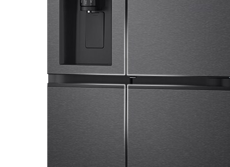 The handle design of the refrigerator magnified with gradient white lines	