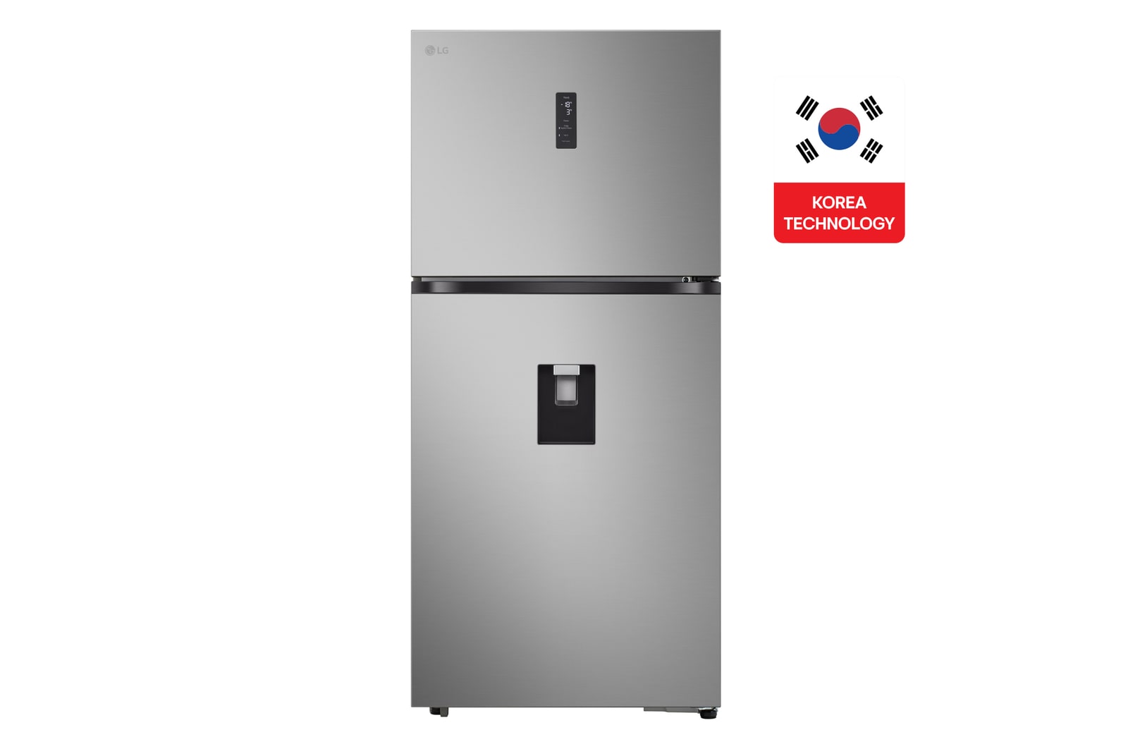 Front view of 609L Top Freezer Silver Refrigerator/ ThinQ™ GRTF622PFBQ