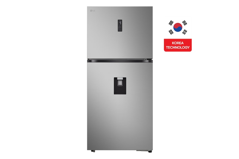 Front view of 609L Top Freezer Silver Refrigerator/ ThinQ™ GRTF622PFBQ