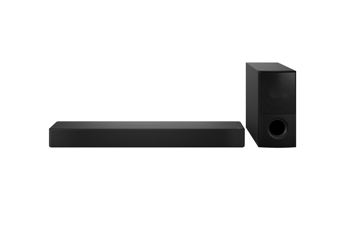Soundbar and sub-woofer front view