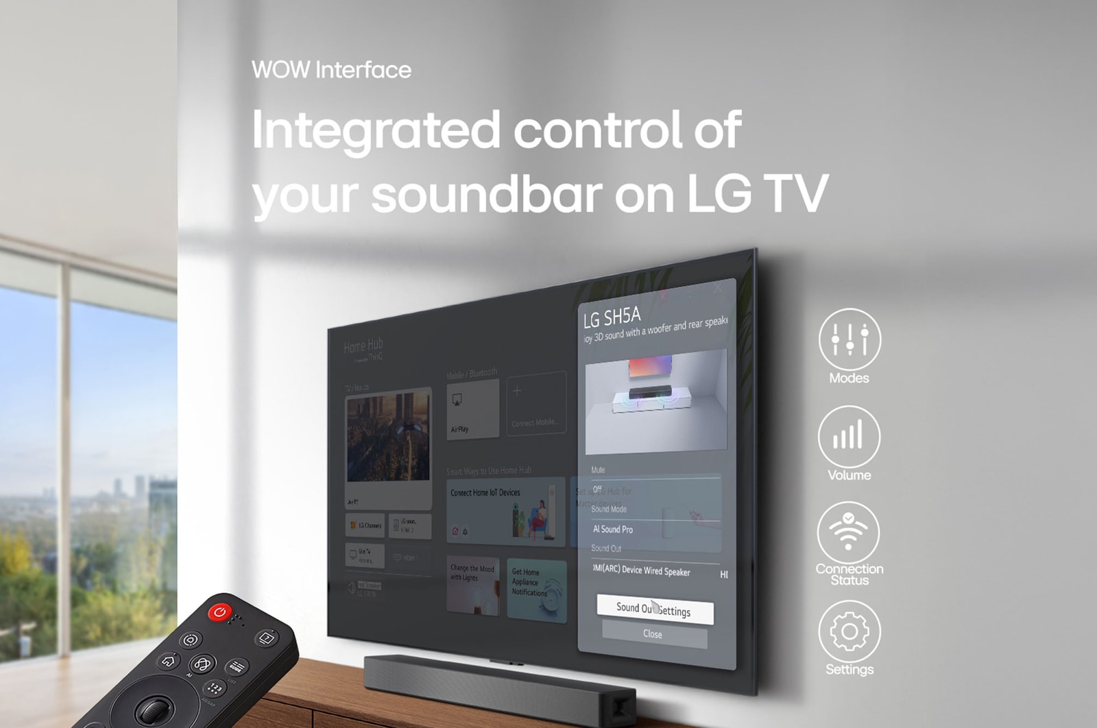 USP card: WOW Interface | Integrated control of your soundbar on LG TV